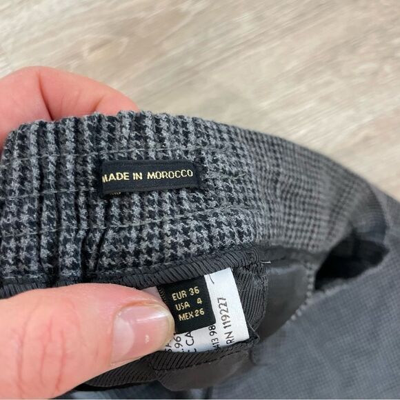 Massimo Dutti Gray Houndstooth Cotton Sweatpants Treasure sz US4 - Picture 2 of 9